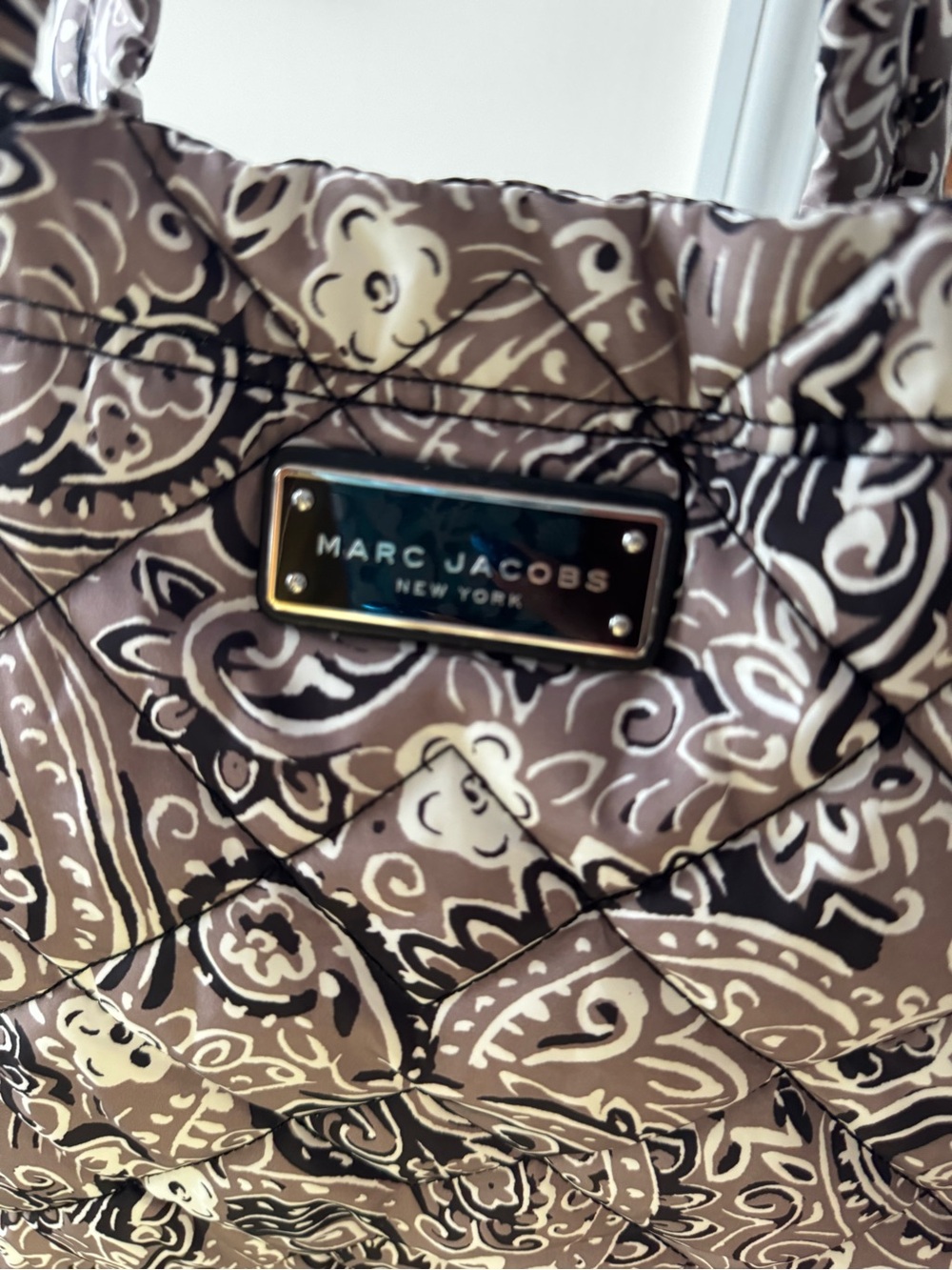 Marc Jacobs Quilted Paisley Brown black Tote Bag - Picture 3 of 6